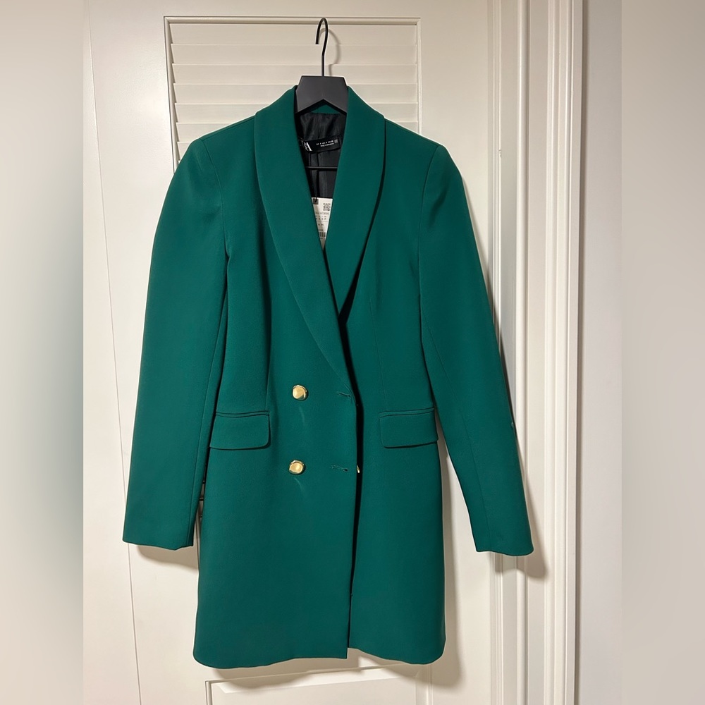 Zara green blazer dress
